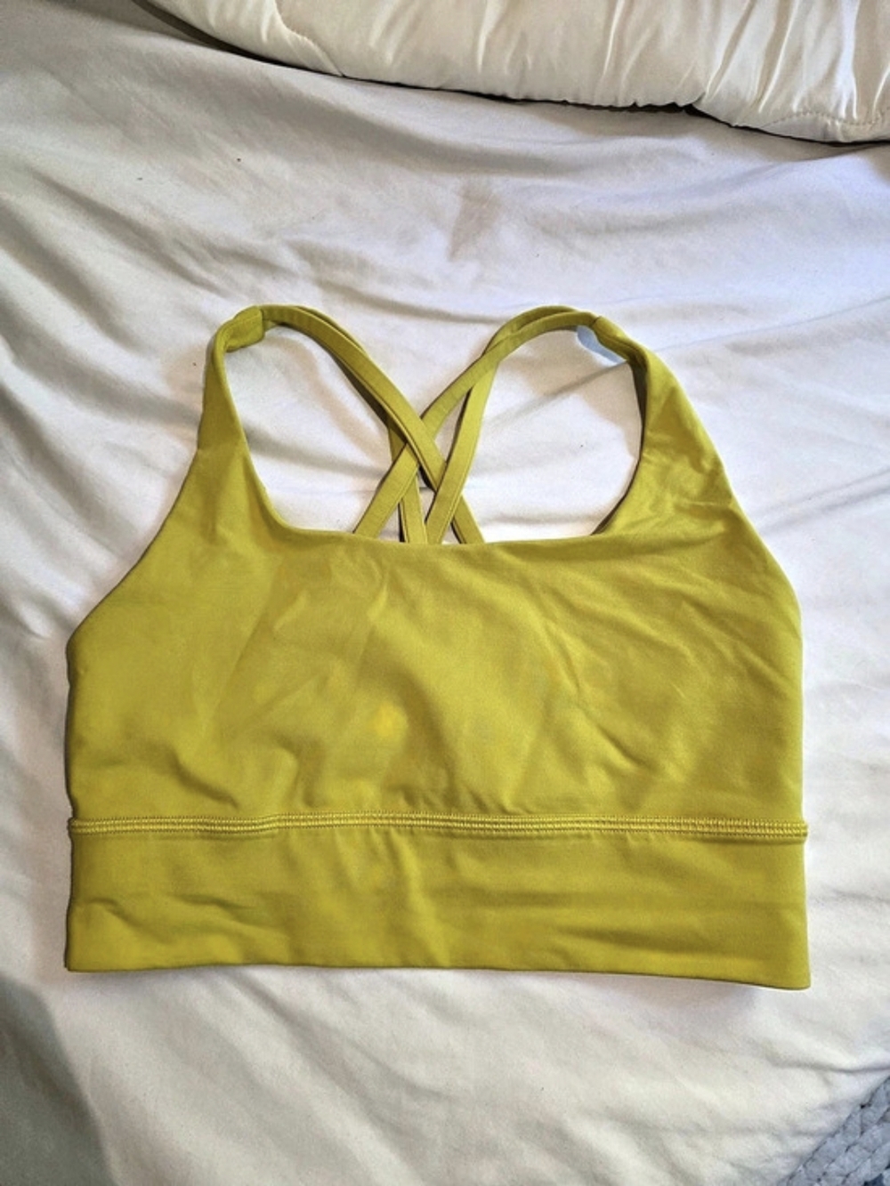 lululemon Energy Bra Yellow Strappy Sports Bra